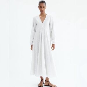 ZARA BOHO FLOWY LONG STRIPED DRESS